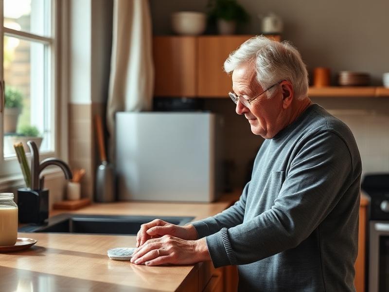 Professional carer assisting elderly person