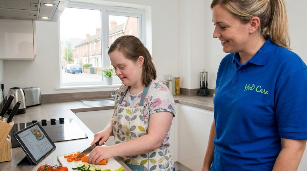 Person with learning disability receiving empowering support